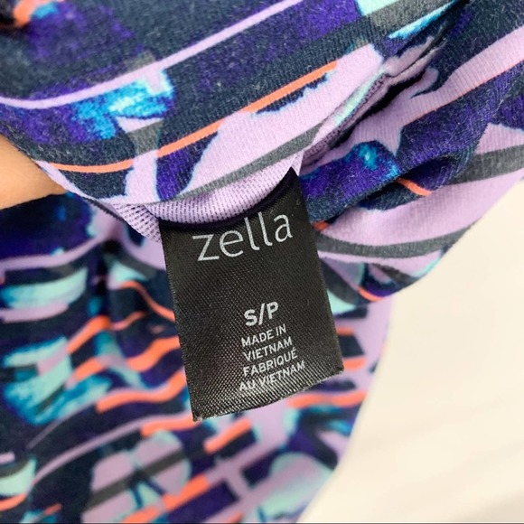 Zella Live In Purple Orange Patterned Print Full Length Leggings Size Small - Picture 10 of 12